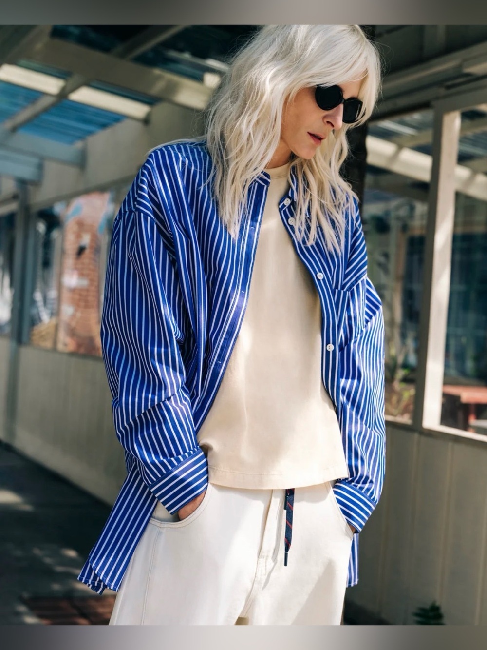 Roucha Tasso Stripe Shirt in the Original Stripe pattern